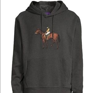 Purple label Ralph Lauren horse and jockey hoodie charcoal size m